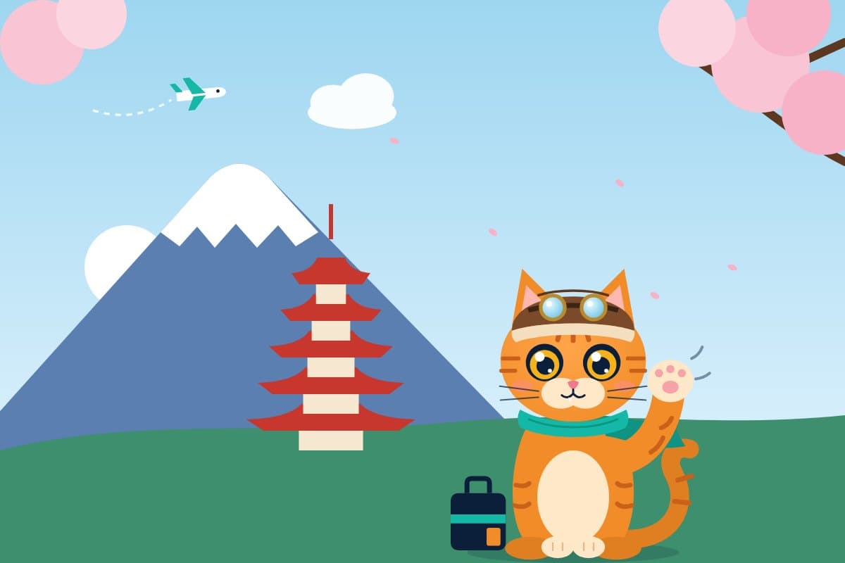 Pounce waving in Tokyo